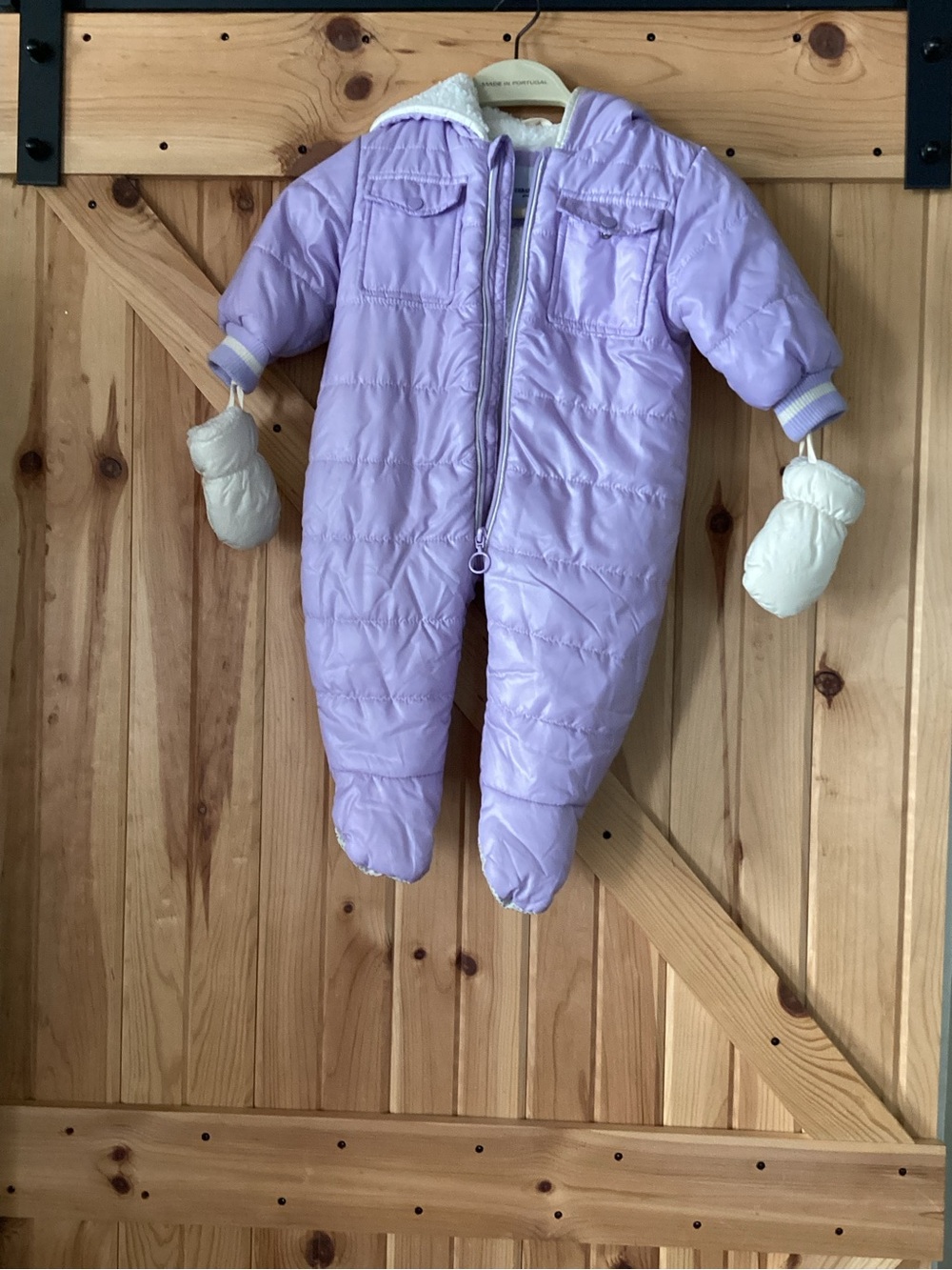 Baby Quilted Hooded Footie in Purple